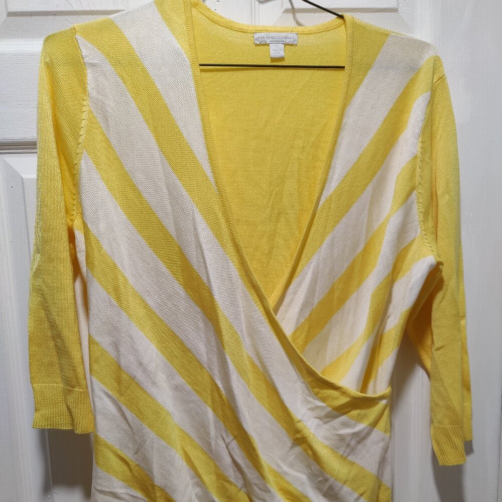 New York & Company Yellow white top